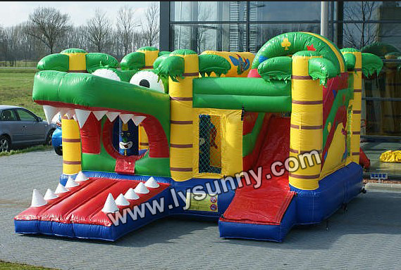 CE proved Crocodile Inflatable Castle with slide (IB-049)