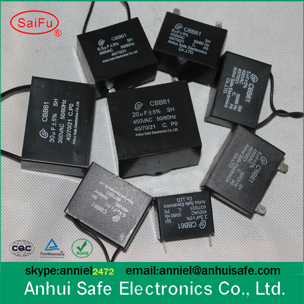CBB61 ceiling fans capacitor 1uf 2uf 3uf 10uf 250v 450v