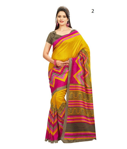 Buy Online Printed Bhagalpuri Silk Saree