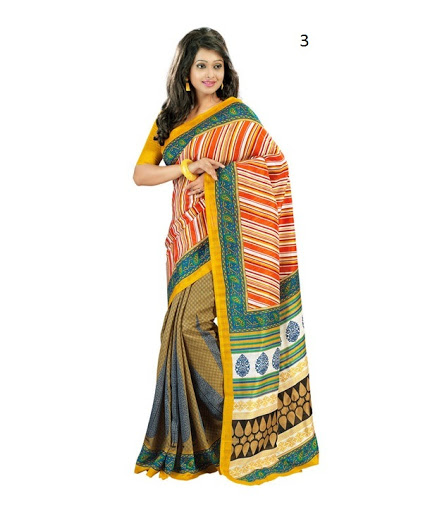 Indian Look Printed Bhagalpuri Silk Saree