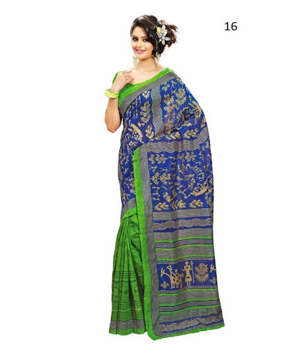 Indian Look Printed Bhagalpuri Silk Saree