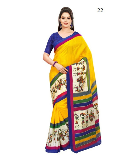 New Fahionable Printed Bhagalpuri Silk Saree