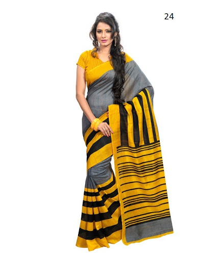 Buy Online Printed Bhagalpuri Silk Saree