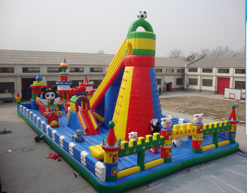 CE Certificate 0.55mm PVC tarpaulin inflatable funland with climbing wall(IF-018)