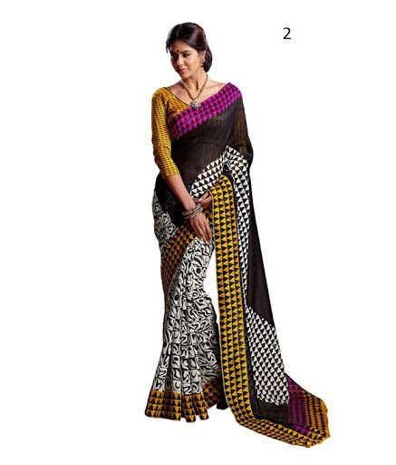 New Fashionable Printed Art Silk Saree