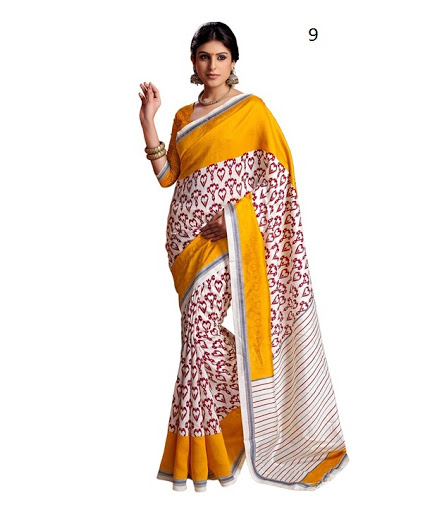 Wholesalers Of Printed Art Silk Saree