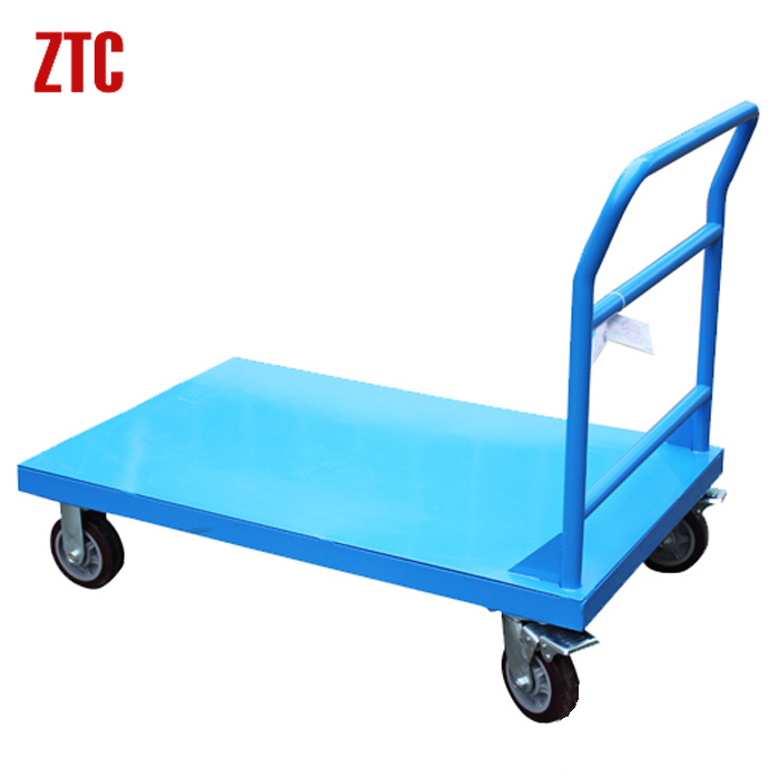 Warehousing logistics platform trolley,heavy duty industrial hand trolley RCA-012