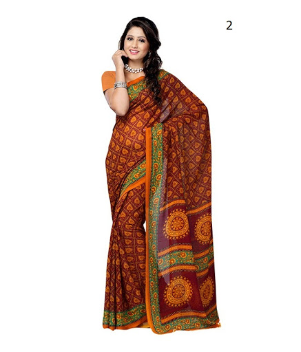 Low Cost Printed Georgette Saree