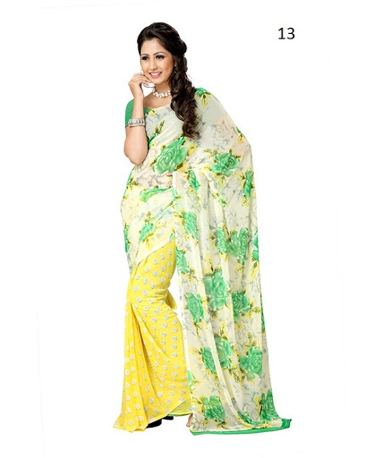 Stunning Look Flower Printed Saree