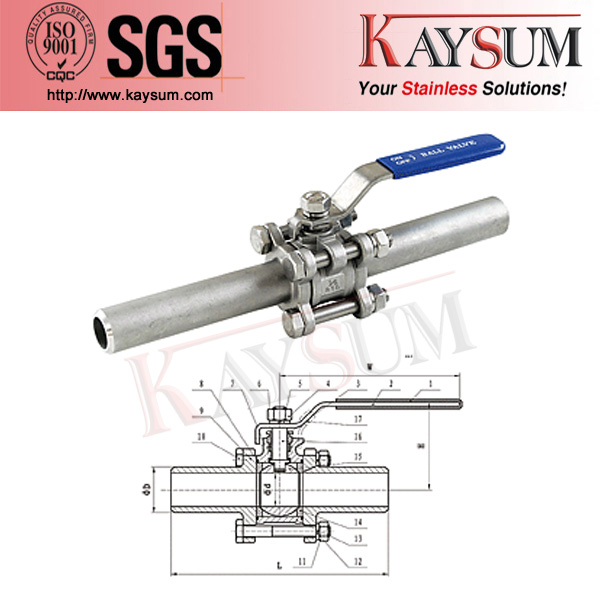 3PC Prolonged Butt Welding Ball Valve
