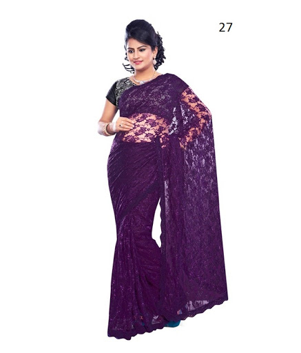 Stunnig Look Fashionable Net Saree