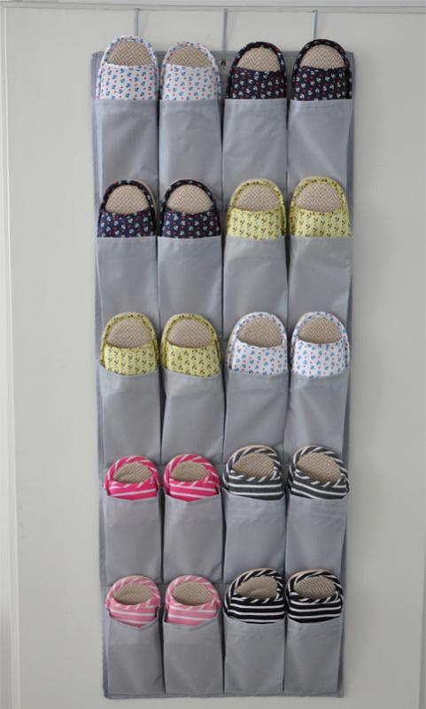 over the door gray 20 pocket shoe organzier