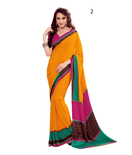 New Stylish Printed Crepe Saree