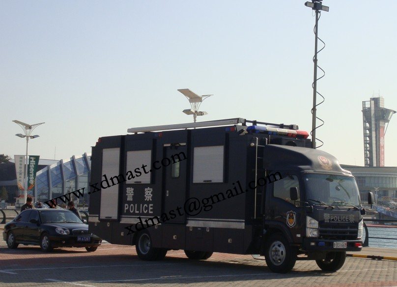 12m Mobile Telescopic Mast Towers ,High Telecom Antenna Tower Masts Long range UHF fm r