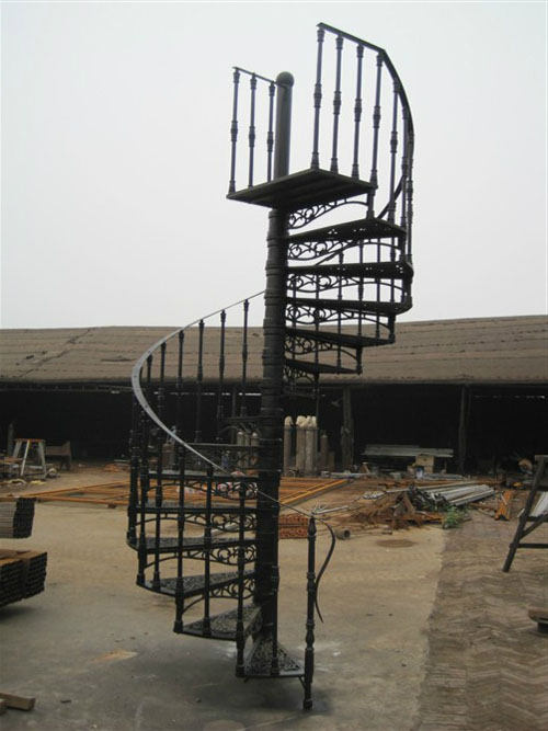 Cast iron spiral stair railings