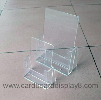 Clear Acrylic Brochure Holder With Silk Screen Printing