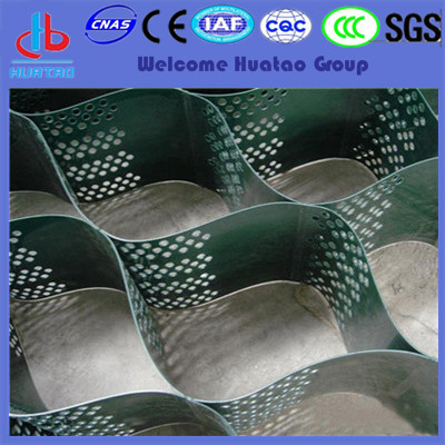 Black HDPE Geocell With Hole in Textured Surface
