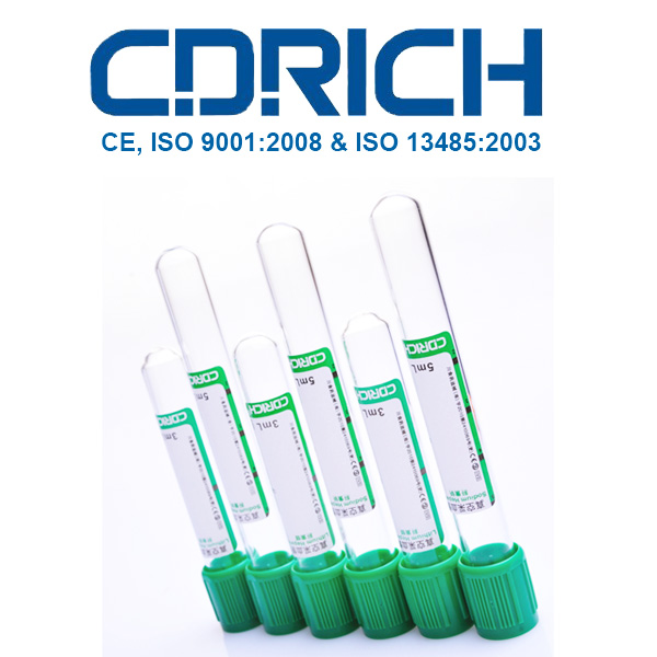 CDRICH Evacuated Heparin Sodium / Lithium Tube