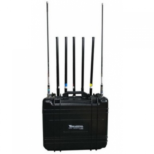 Signal Jammer 7 Antennas 115W GPS L1 L2 R Controls 900 868 433 315Mhz Lojack UHF VHF WIFI Jammer up
