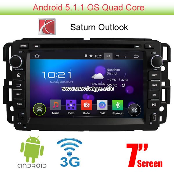 Saturn Outlook Android 5.1 Car Radio WIFI 3G DVD GPS Player multimedia