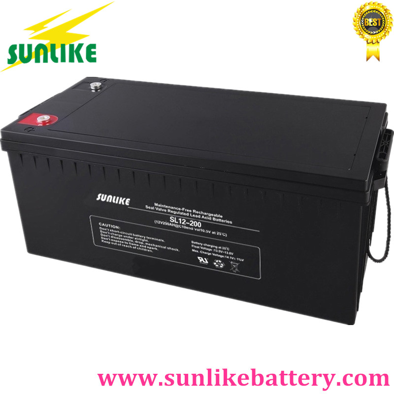 12V200ah AGM Rechargeable Sealed Lead Acid Battery for Solar Power