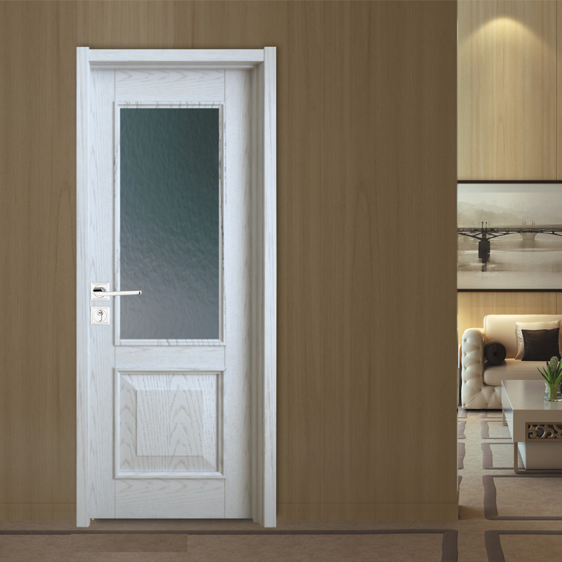 Kitchen wooden door with glass design