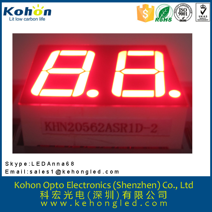 ROHS approved high brightness long life red 2 digit