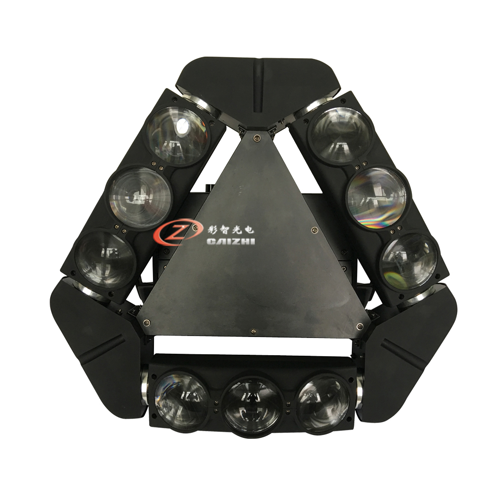 3 Sides led moving head 9x10w RGBW 4in1 led spider DMX512 light Stage new 9 eyes triangle led for dj