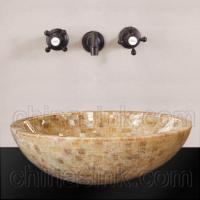 Large picture Honey onyx mosaic sink