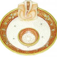 Large picture Marble puja thali