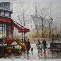 Large picture Paris street oil painting