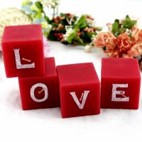Large picture Wedding Valentine Cube Lettle"Love" Craft Candle