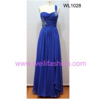 Large picture Long Applique Pleated Chiffon Evening Dresses