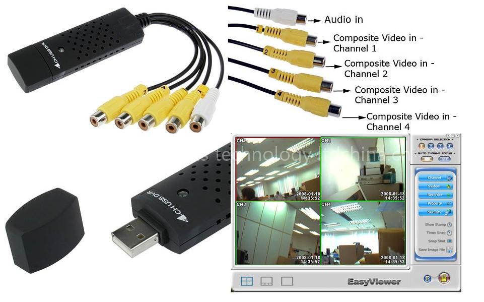USB 2.0 DVR Adapter 4 Channel