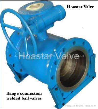 All welded ball valve with flange end