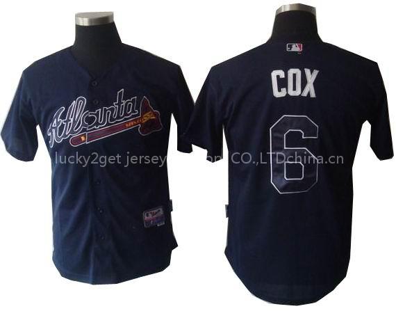 mlb Braves 6 Bobby COX black jerseys