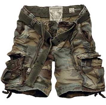 Wholesale abercrombie Forked Lake cargo shorts with belt