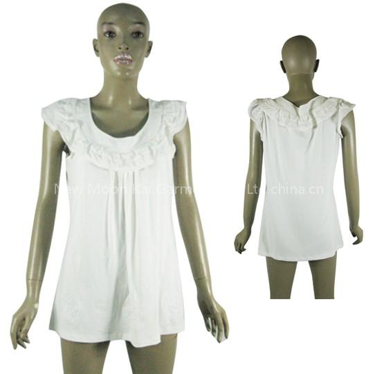 white folding floral blouses