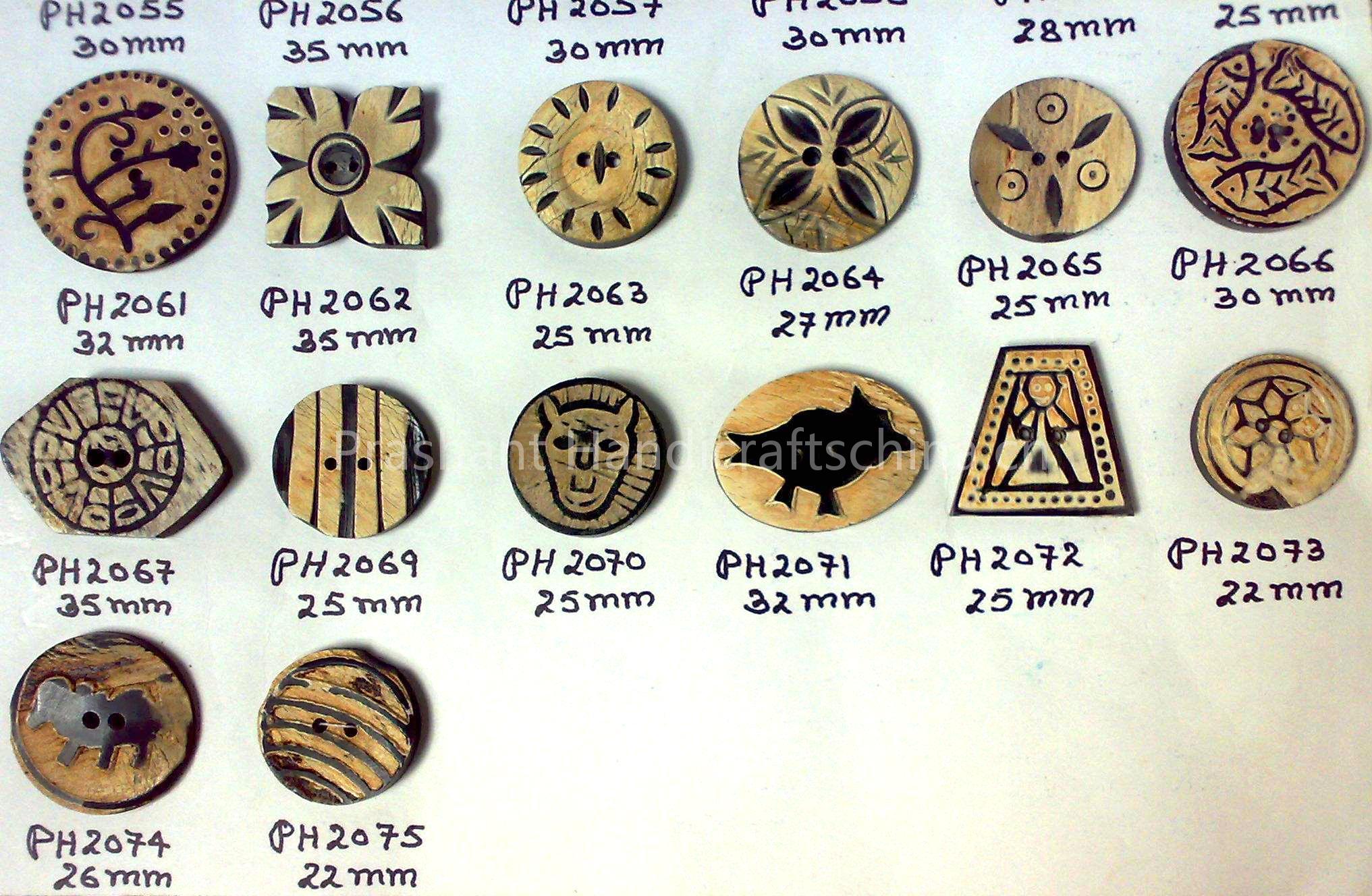 Eco-friendly Green Line Buffalo Horn Buttons