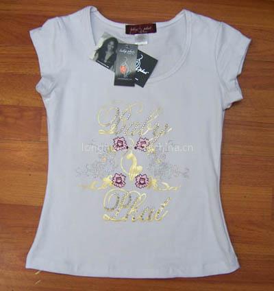 Women's V-neck Long Sleeve T-shirt, 100%cotton T-shirt