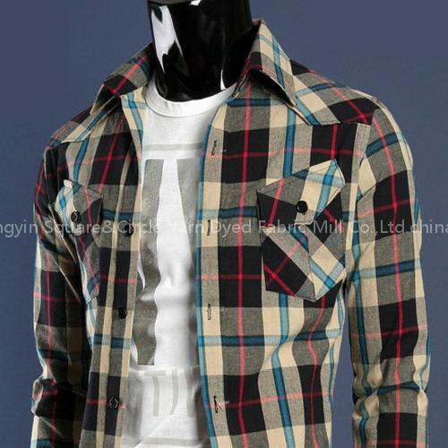 cotton yarn dyed check Long sleeve shirt