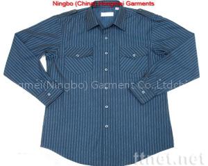 Men's CVC twill shirt stripe shirt