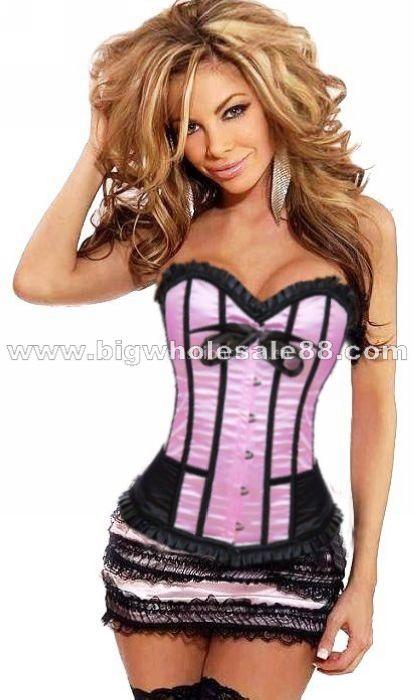 Corset with ruffled skirt