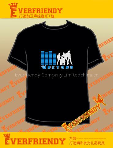 EL T-Qualizer Shirt,EL Equalizer T-shirt,EL Sound Activated T-shirt,EL T-shirt,Beyond Band--Blue White