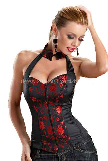 Neck Wrapping Brocade Corset