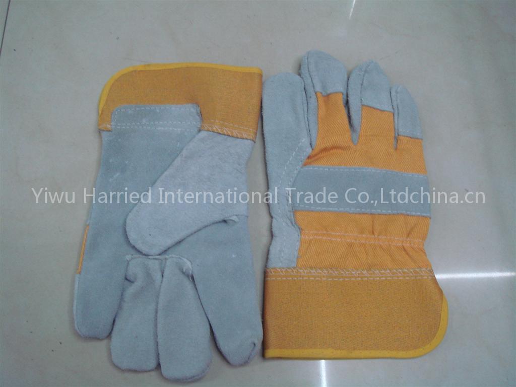 Cow split leather working glove