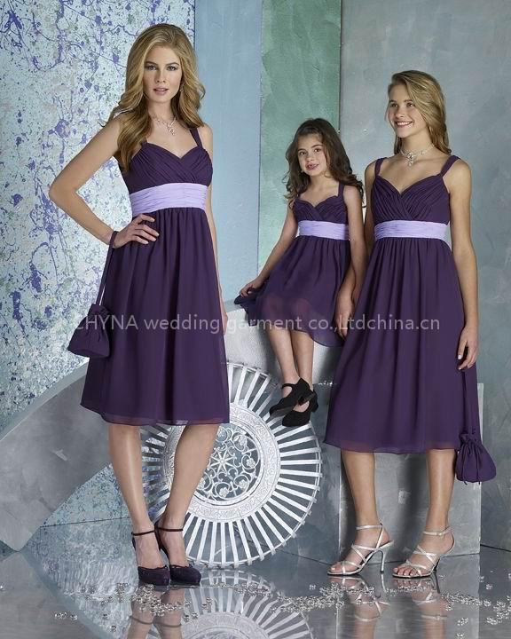 Sweet heart chiffon material hand made bridesmaid gown