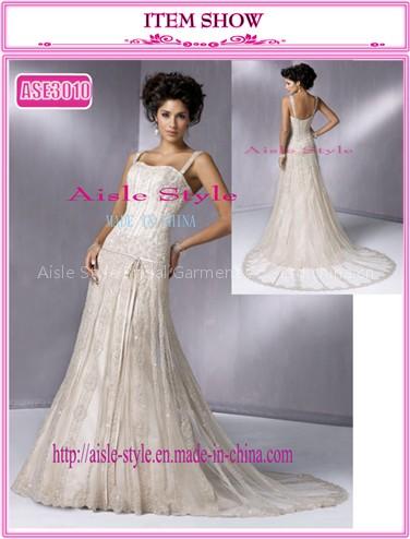 Spaghetti Strap Weddin Dress--Ase3010