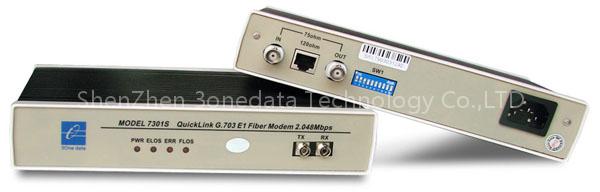 Single E1 optic fiber modem
