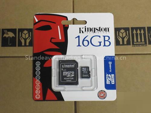 Kingston 16GB Micro SD HC SDHC Flash Memory Card with Adapter New Sealed